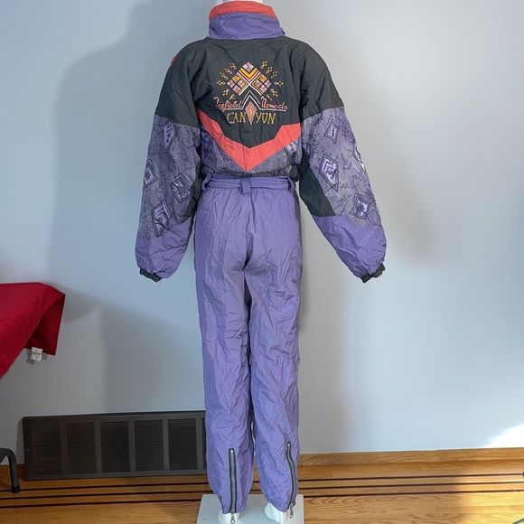 Vintage 80s 90s Canyon Aztec One Piece Ski Suit - Picture 8 of 16